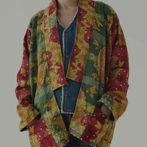 Colorful Patchwork Kimono Jacket - Picture 4 of 4